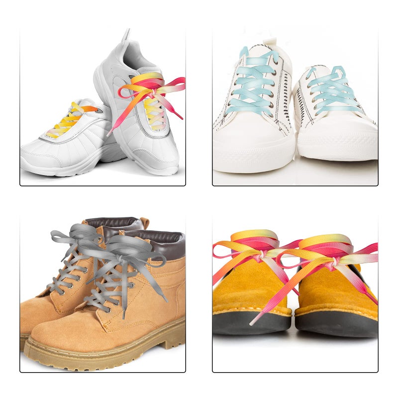 RONRONS 11 Pairs Flat Colorful Shoelaces Gradient Rainbow Shoestring for Sneakers,120cm/47'' (Random Color) - Image 5